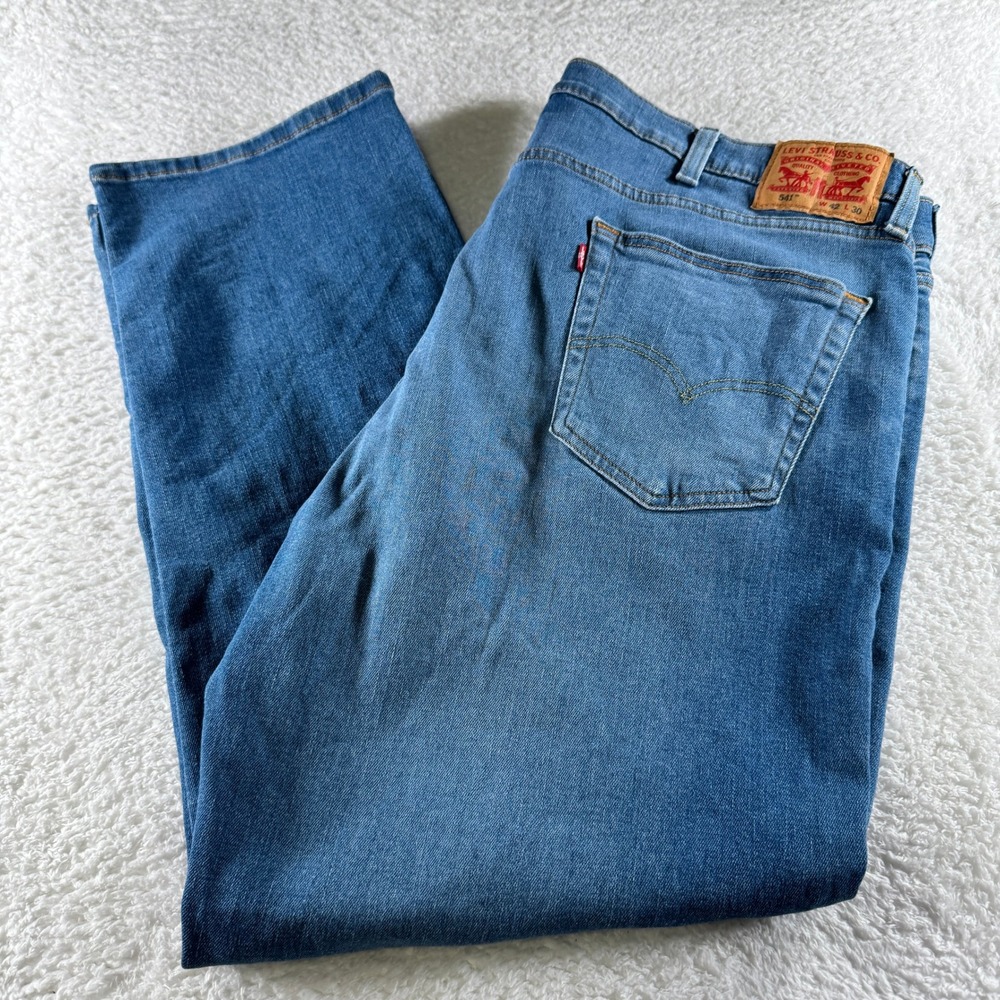 Levi's 541 Athletic‎ Taper Fit Stretch Jeans Men's Size 42x30 Blue Medium Wash